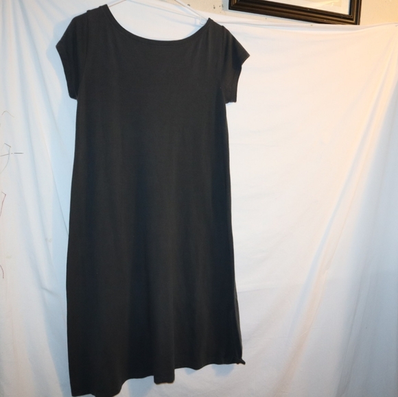 Eileen Fisher Cotton Blend Grey Black Dress - Picture 7 of 11